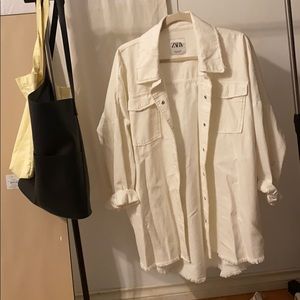 Zara White Denim Jacket